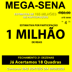 Bolão Mega-Sena 3042 165 MILHÕES