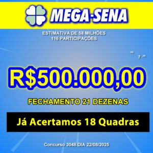 Bolão Mega-Sena 3048 58 MILHÕES
